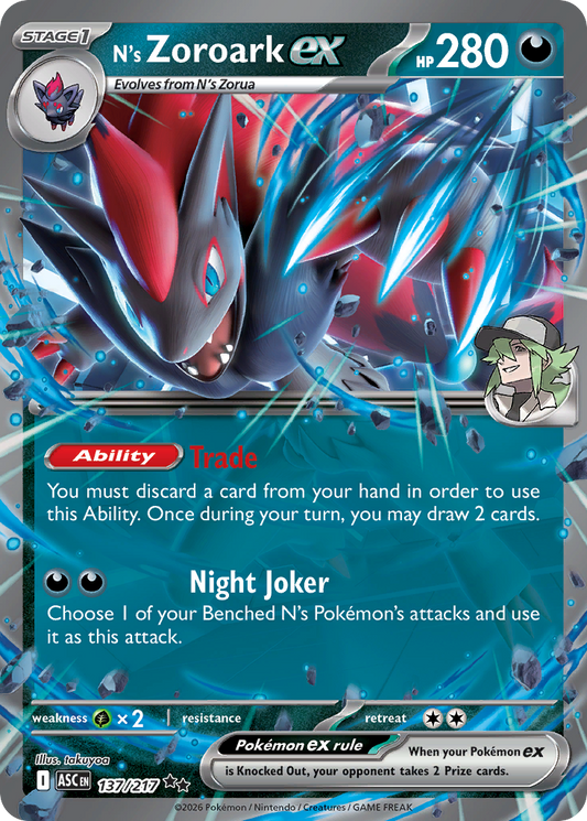 N's Zoroark ex - Ascended Heroes 137/217 (Foil) - Near Mint
