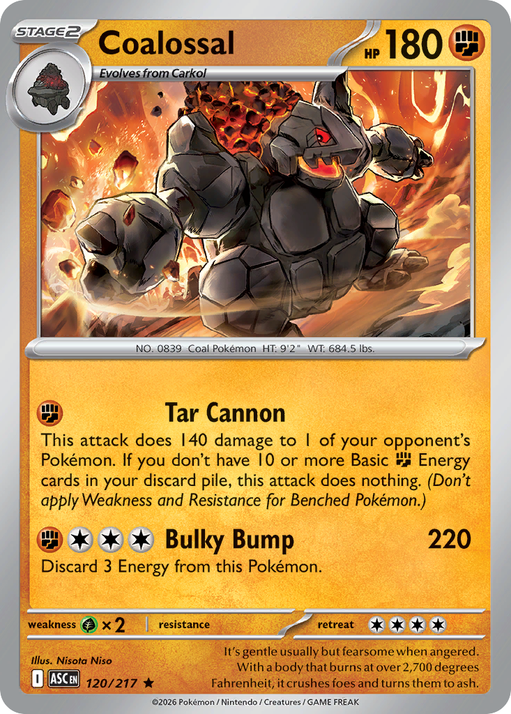Coalossal (Dusk Ball) - Ascended Heroes 120/217 (Foil) - Near Mint