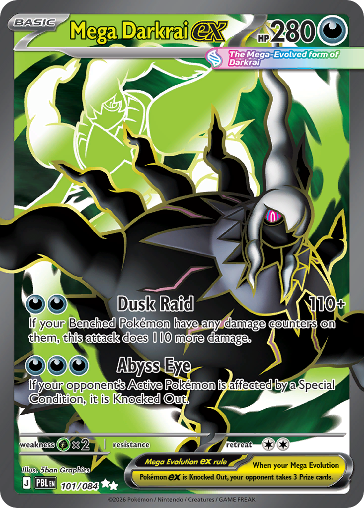 Mega Darkrai ex - Pitch Black 101/084 (Foil) - Near Mint