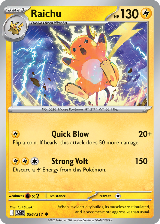 Raichu (Energy Symbol Pattern) - Ascended Heroes 056/217 (Foil) - Near Mint