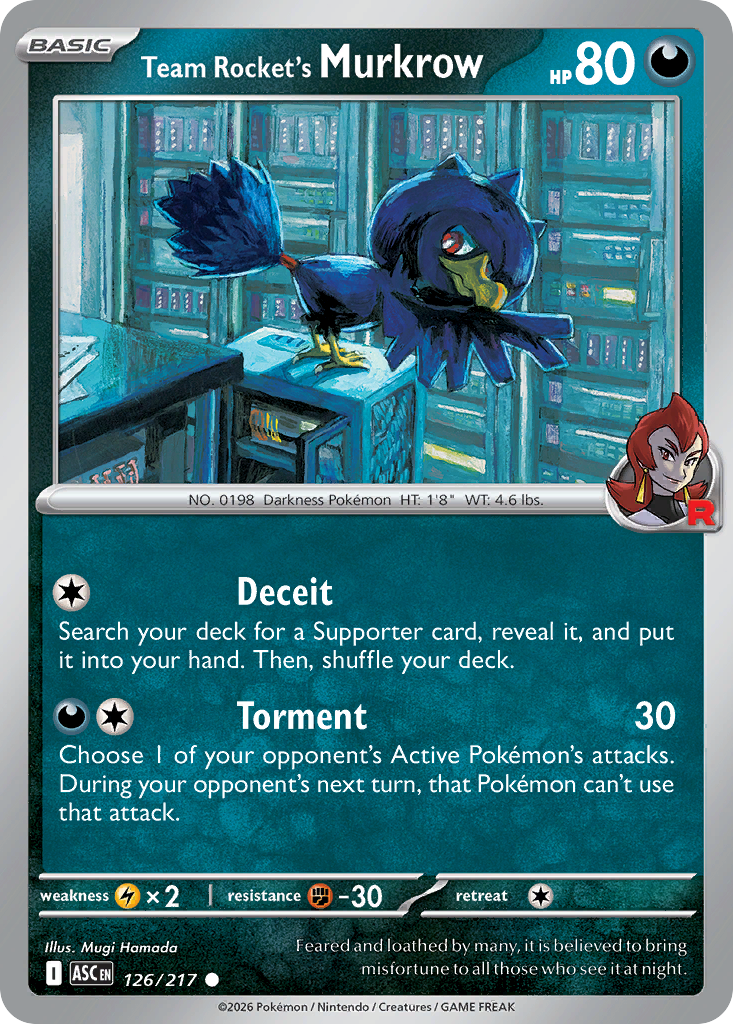 Team Rocket's Murkrow (Energy Symbol Pattern) - Ascended Heroes 126/217 (Foil) - Near Mint