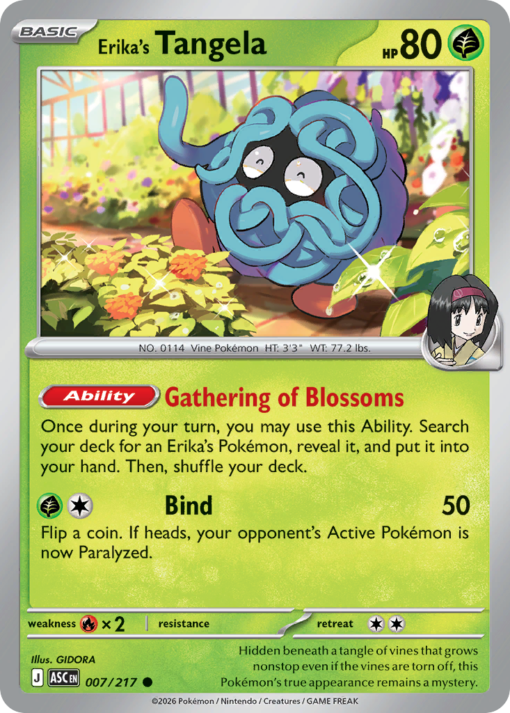 Erika's Tangela (Cosmo Holo) - Miscellaneous Cards & Products 007/217 (Foil) - Near Mint
