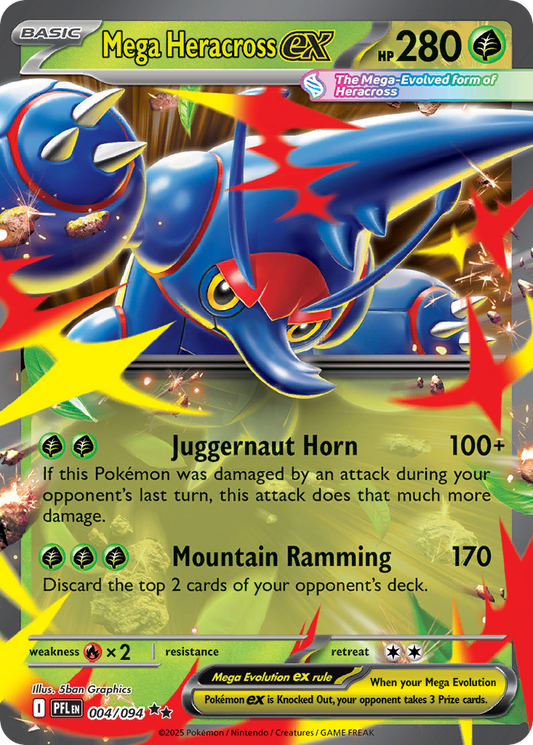 Mega Heracross ex - Phantasmal Flames 004/094 (Foil) - Near Mint