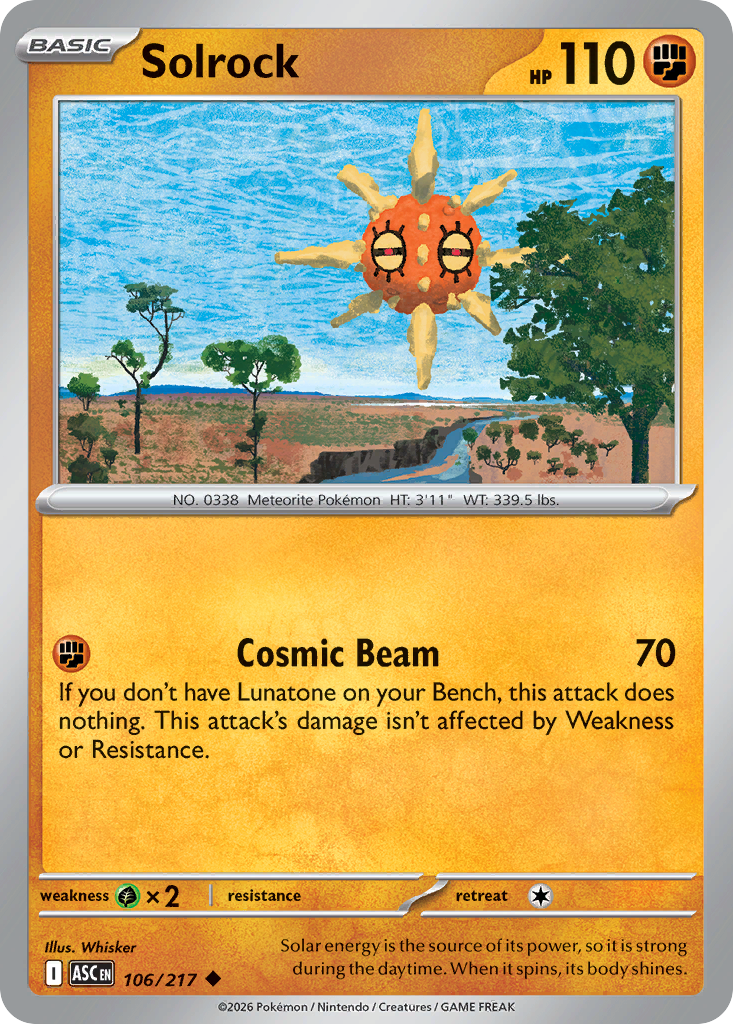 Solrock (Energy Symbol Pattern) - Ascended Heroes 106/217 (Foil) - Near Mint