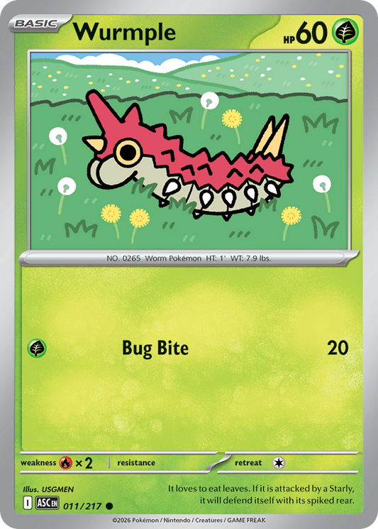 Wurmple (Love Ball) - Ascended Heroes 011/217 (Foil) - Near Mint