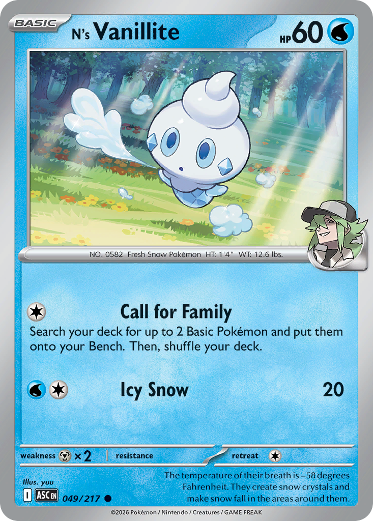 N's Vanillite (Energy Symbol Pattern) - Ascended Heroes 049/217 - Near Mint