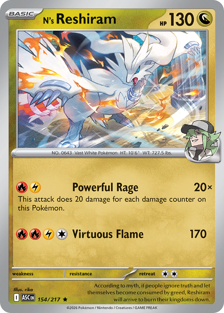 N's Reshiram - Ascended Heroes 154/217 (Foil) - Near Mint