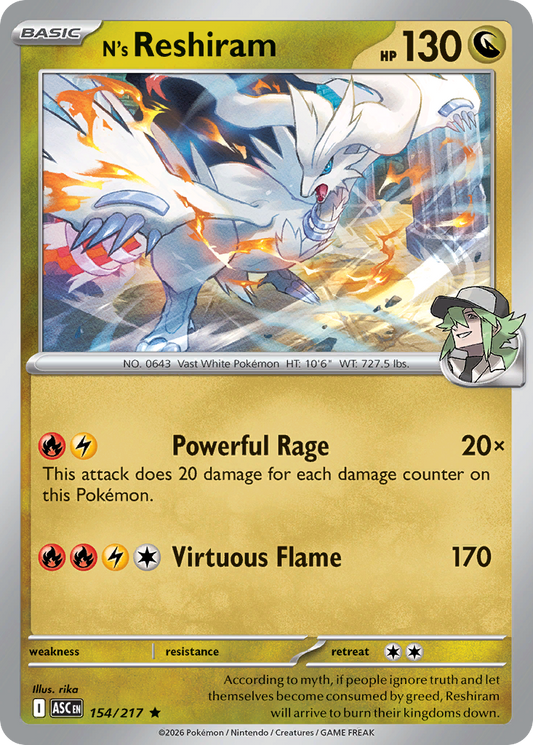N's Reshiram - Ascended Heroes 154/217 (Foil) - Near Mint