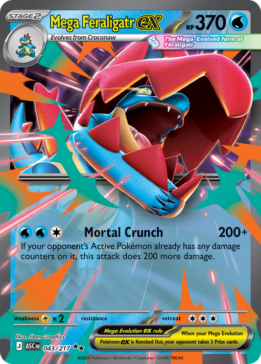Mega Feraligatr ex - Ascended Heroes 043/217 (Foil) - Near Mint
