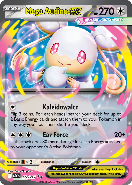 Mega Audino ex - Ascended Heroes 172/217 (Foil) - Near Mint
