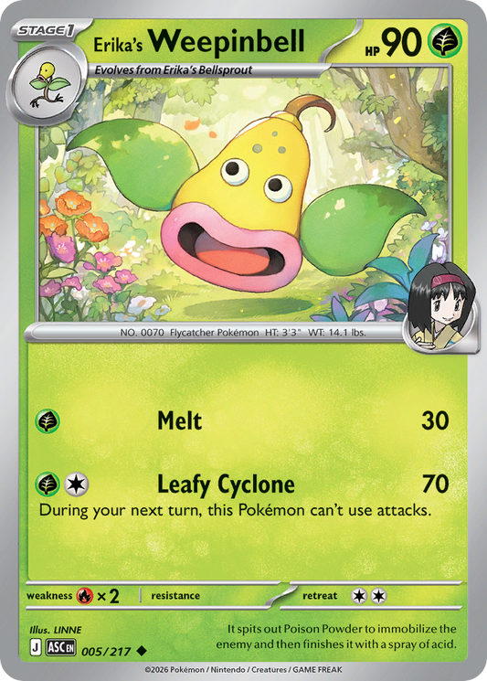 Erika's Weepinbell (Poke Ball) - Ascended Heroes 005/217 (Foil) - Near Mint
