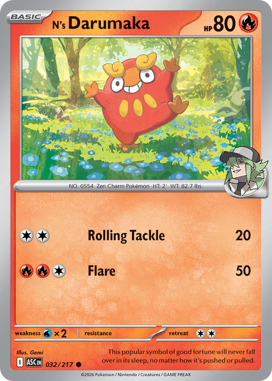 N's Darumaka (Poke Ball) - Ascended Heroes 032/217 (Foil) - Near Mint