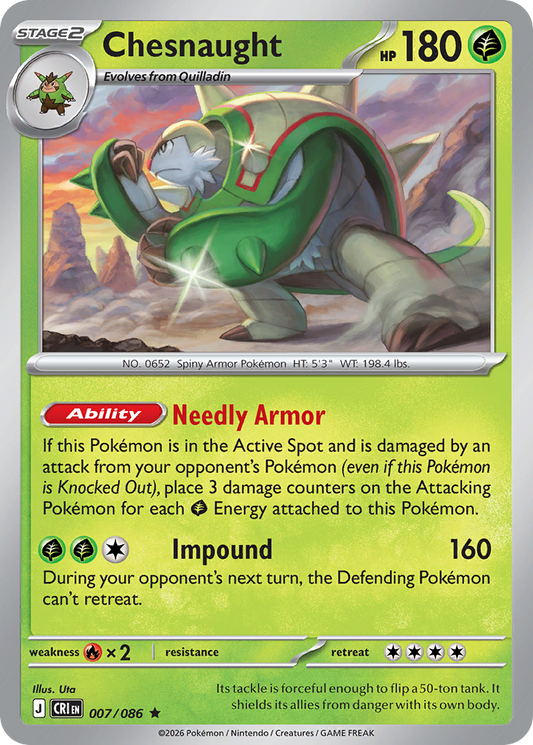 Chesnaught - Chaos Rising 007/086 (Foil) - Near Mint