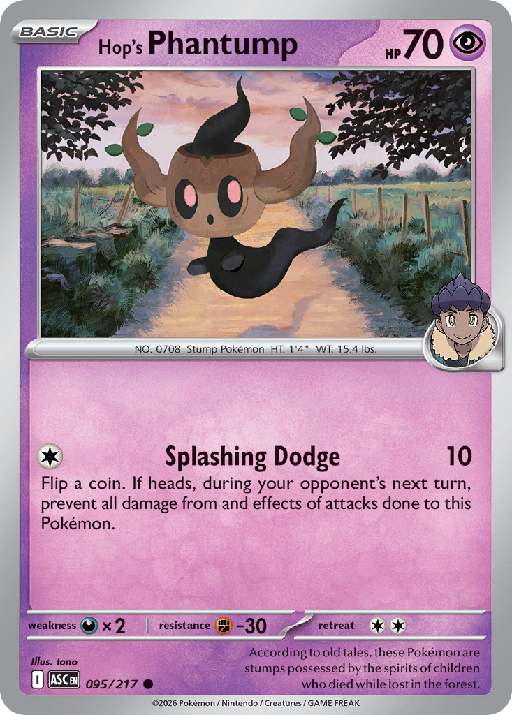Hop's Phantump (Energy Symbol Pattern) - Ascended Heroes 095/217 (Foil) - Near Mint