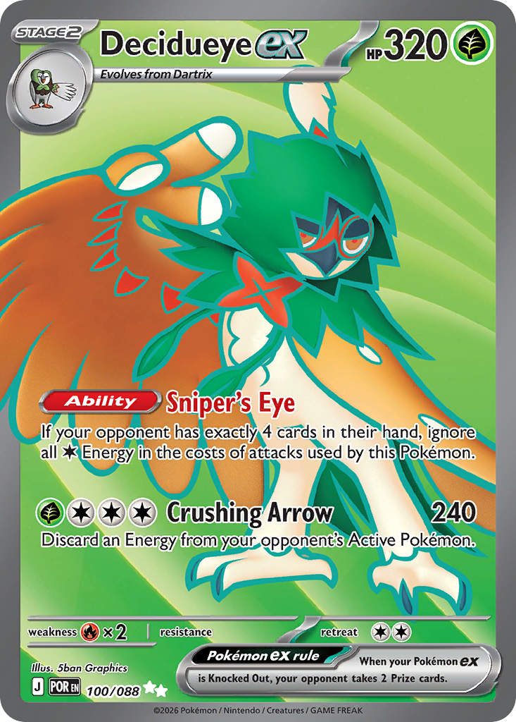 Decidueye ex - Perfect Order 100/088 (Foil) - Near Mint