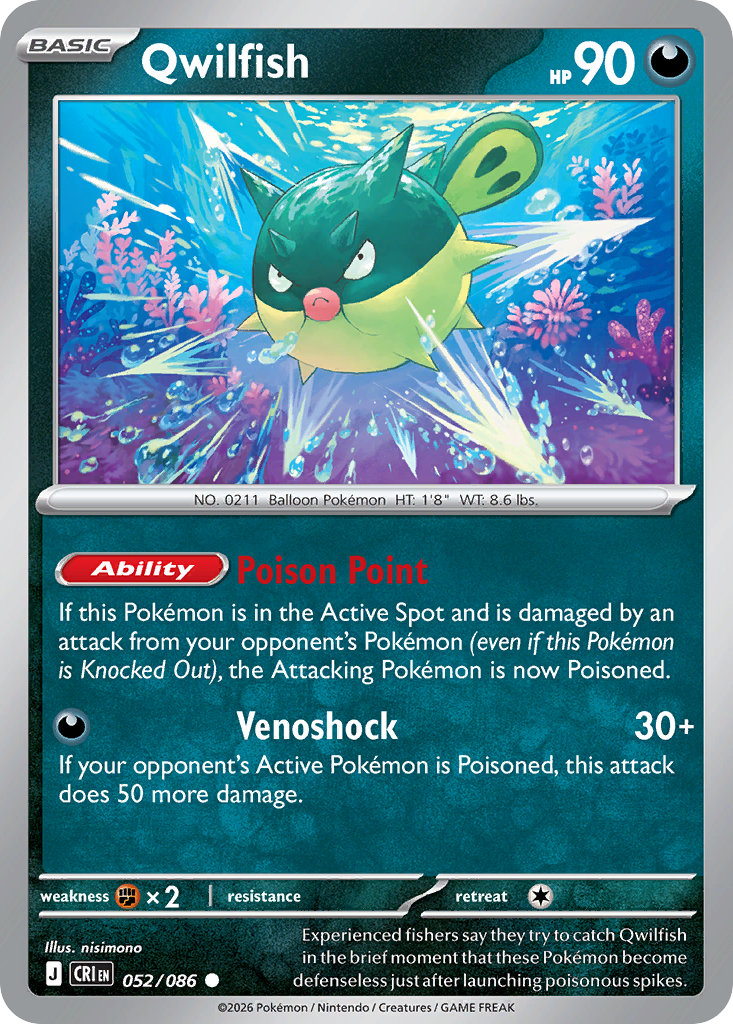 Qwilfish - Chaos Rising 052/086 (Foil) - Near Mint