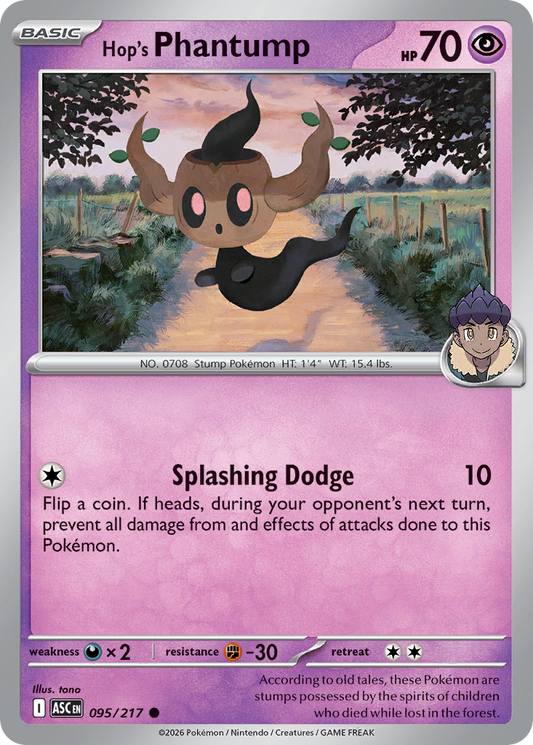 Hop's Phantump (Poke Ball) - Ascended Heroes 095/217 (Foil) - Near Mint
