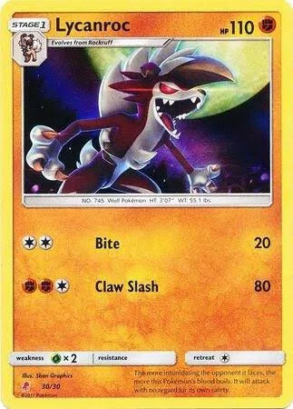 Lycanroc (#30 Holofoil) - SM Trainer Kit: Lycanroc & Alolan Raichu 30 (Foil) - Lightly Played